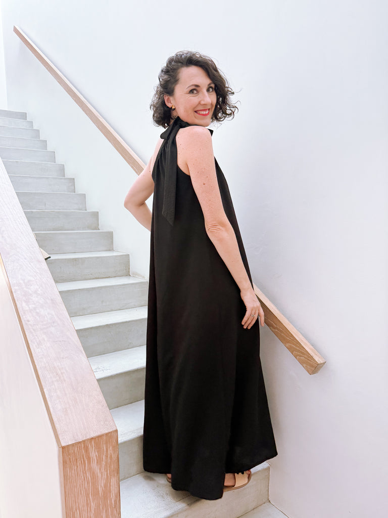 One Shoulder Maxi Dress in Black