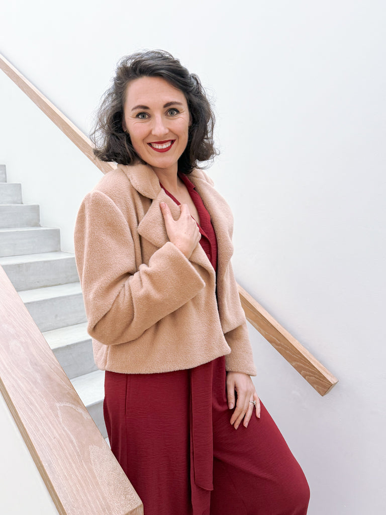 Faux Munro Fur Jacket - Caramel