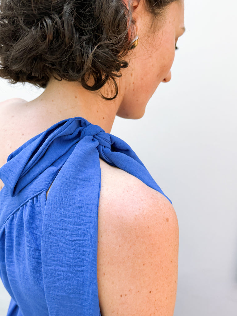 One Shoulder Maxi Dress in Cobalt Blue