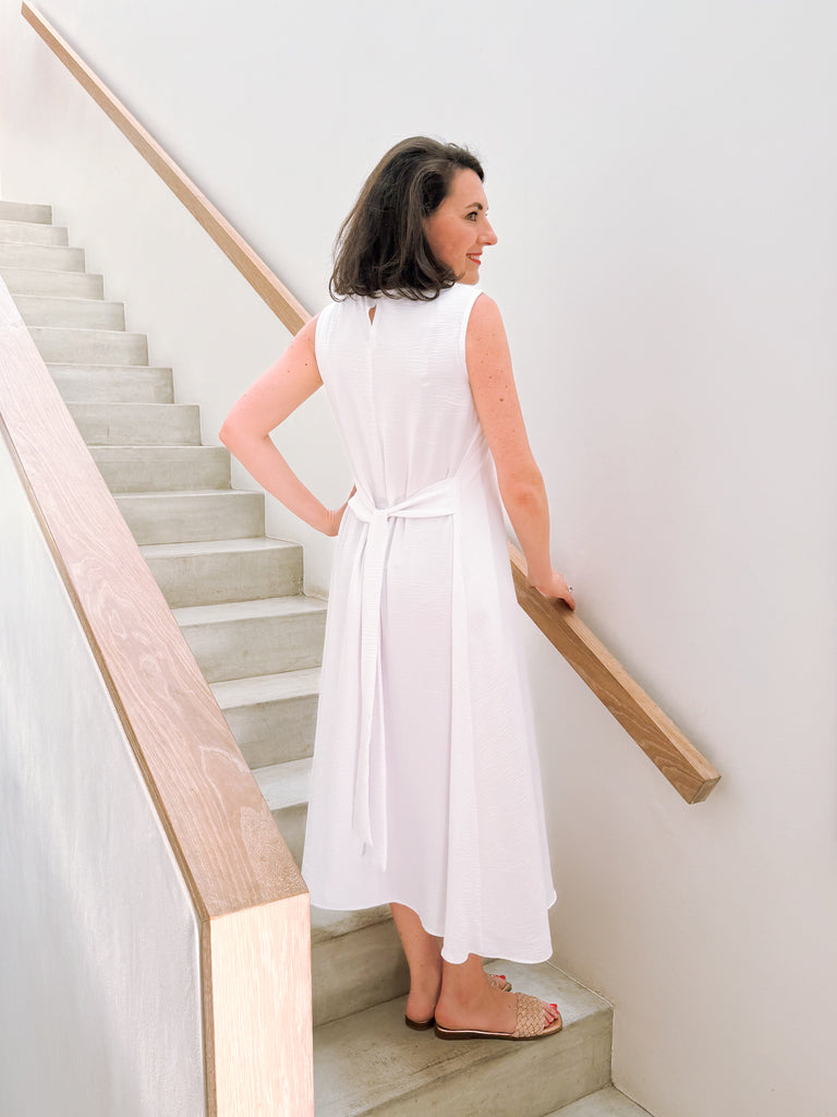 Folded Dress in White