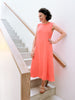 Folded Dress in Bright Coral
