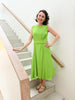 Folded Dress in Bright Green