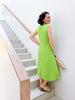 Folded Dress in Bright Green