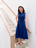 Folded Dress in Cobalt