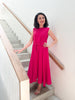 Folded Dress in Fuchsia