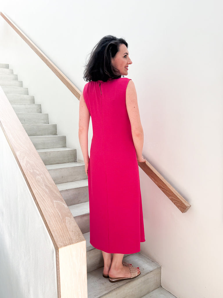 Folded Dress in Fuchsia